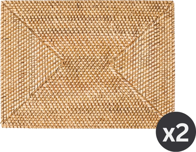 Placemat RATTAN - SET/2 - 30x40 cm, wit