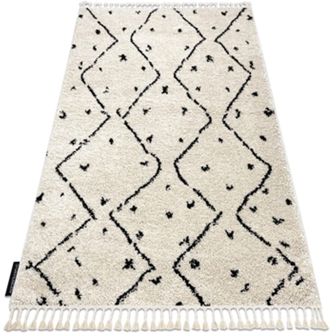 Kleden Rugsx Tapijt BERBER TETUAN B751 zigzag , crème 140x190 cm