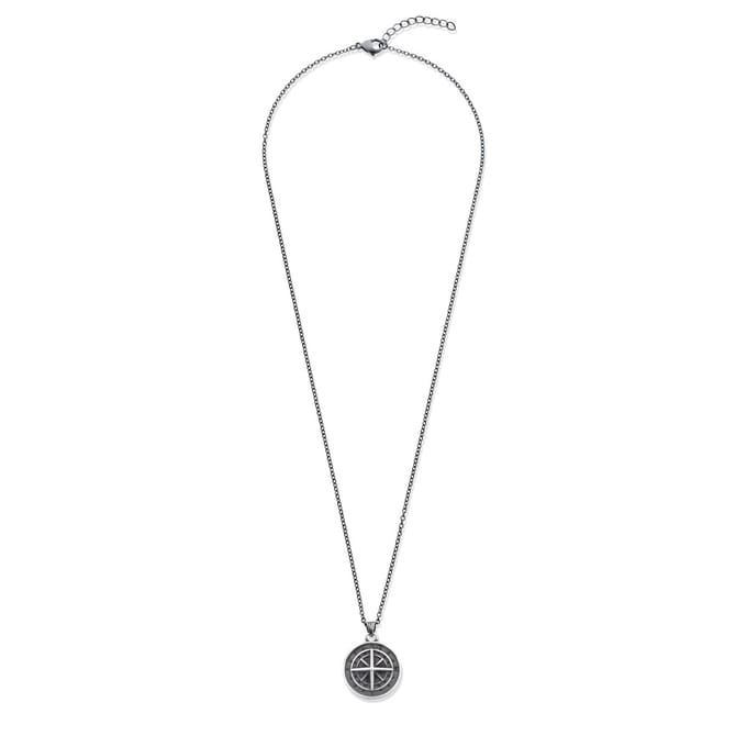 Frank 1967 - 7FN-0071 - ketting heren hanger - kompas - ips - 20 mm - 50+3.5 cm - Cadeau voor mannen