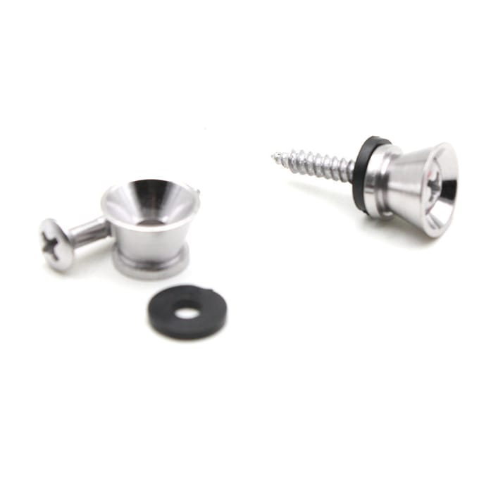 2 pièces Attaches de Sangle de Guitare Chevilles Métal Argenté pour Guitare Ukulélé Bas Chaud noir