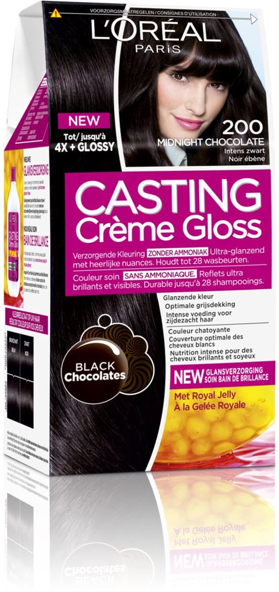 L'Oréal Paris Casting Crème Gloss Zeer Donkerbruin 200 - Semi-permanente Haarkleuring Zonder Ammoniak