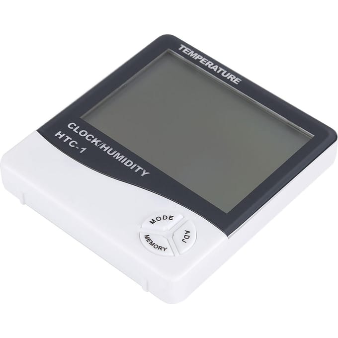 Digitale LCD Binnenthermometer Hygrometer Temperatuur Vochtigheidsmeter met Wekker gray