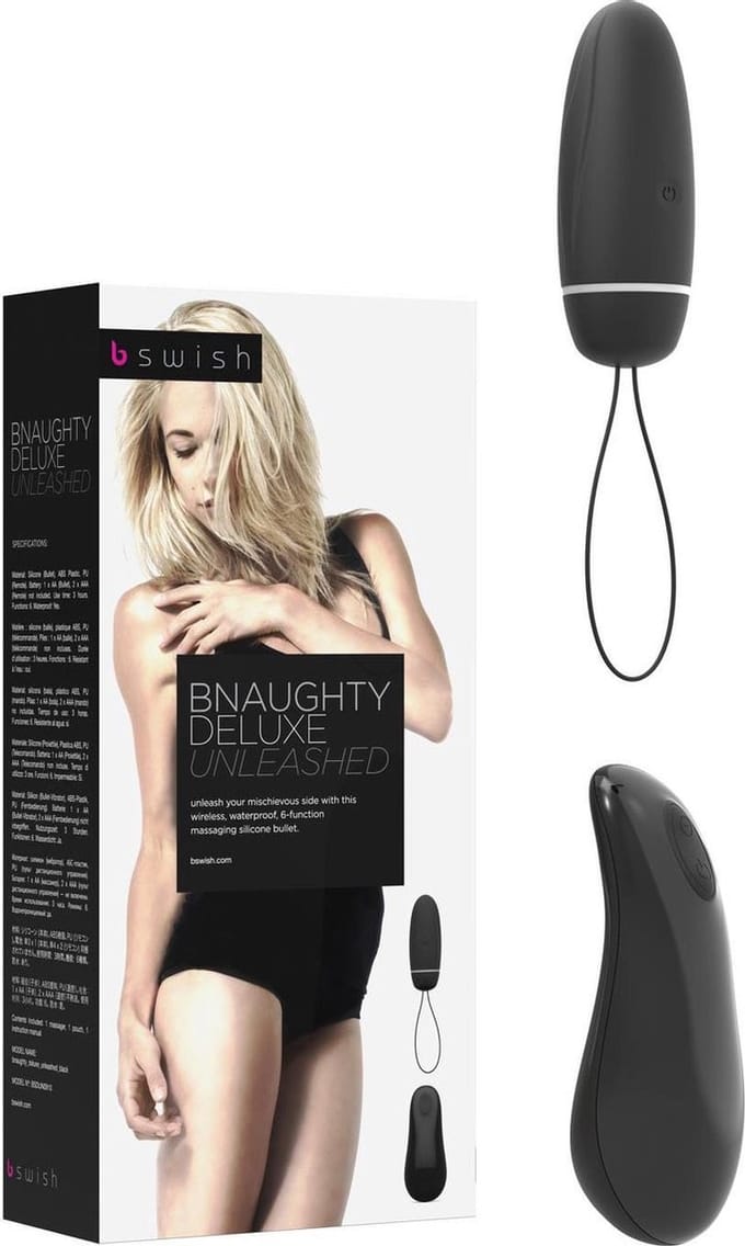 B Swish - bnaughty Deluxe Unleashed Vibrerende Bullet Zwart
