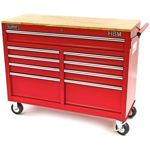 HBM machines Gereedschapswagen / Werkbank - 125 cm - Rood