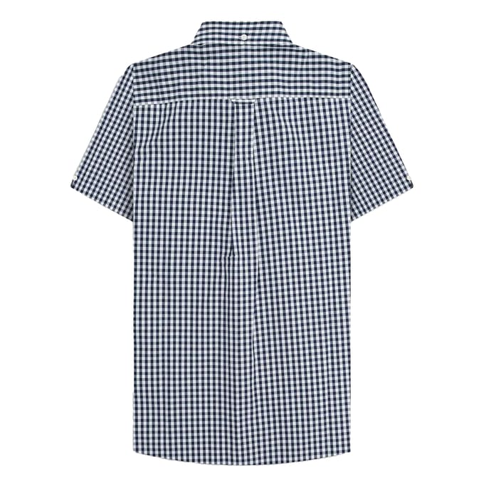 Lambretta Heren SS25 Gingham Overhemd (Marine/ Wit)