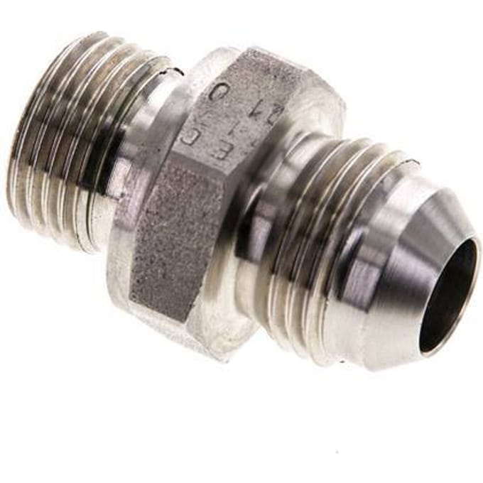 JIC  Dubbele Nippel M18 X 1.5 X UNF 3/4''-16 RVS FKM 275bar