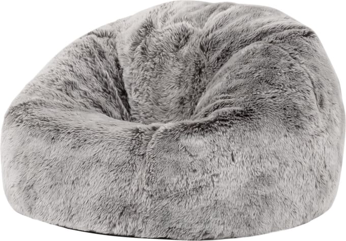 icon - Kingston Kinderzitzak Stoel - Fluffy Pluche Imitatiebont - Grijs