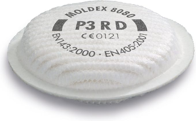 Moldex fijnstoffilter 8080  - P3 R D - 8 stuks inlegvel -