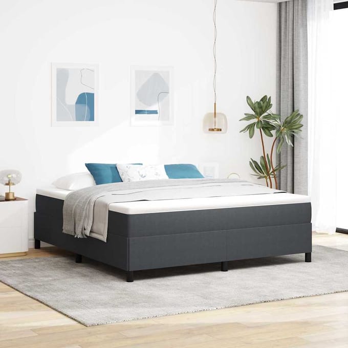 vidaXL - Boxspring - bed - Donkergrijs - 180 - x - 200 - cm - Corduroy - stof