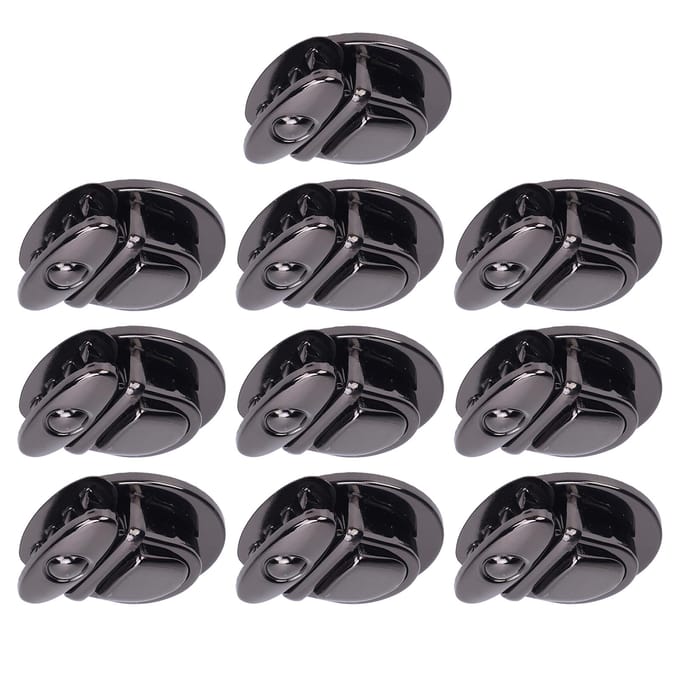 10 Sets Steekslot Sluiting Zilver Zwart 32mm Eendenbek Sluiting met 36,5x37mm Basisplaat voor black