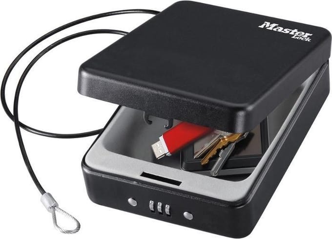Master Lock Safe Space Small Combination Lock Box with Cable