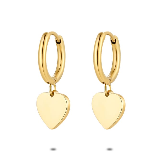 Twice As Nice Oorbellen in goudkleurig edelstaal, ooring, hart