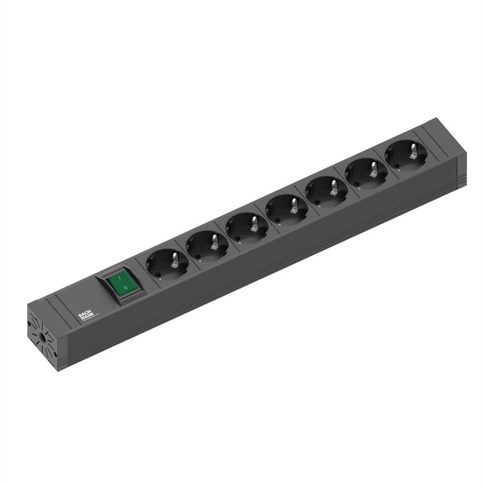 Bachmann 420.0014, 2 m, Binnen, Zwart, 7 AC-uitgang(en), 16 A, 438 mm
