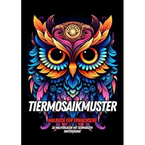 Malbuch Für Erwachsene - Tiermosaikmuster - Malbücher Für Erwachsene