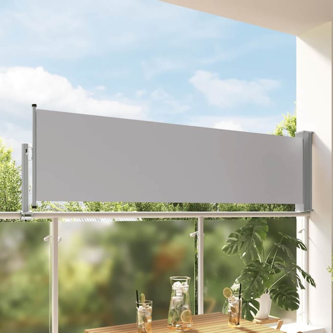 vidaXL - Tuinscherm - uittrekbaar - 80x300 - cm - grijs