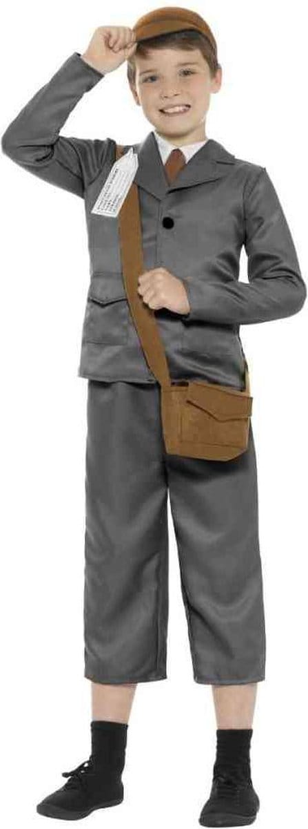 Smiffys - WW2 Evacuee Boy Kinder Kostuum - Kids tm 9 jaar - Grijs