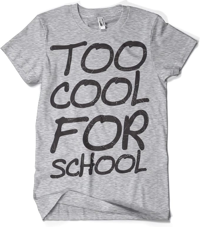 Hybris Too Cool For School T-shirt grijs gemêleerd