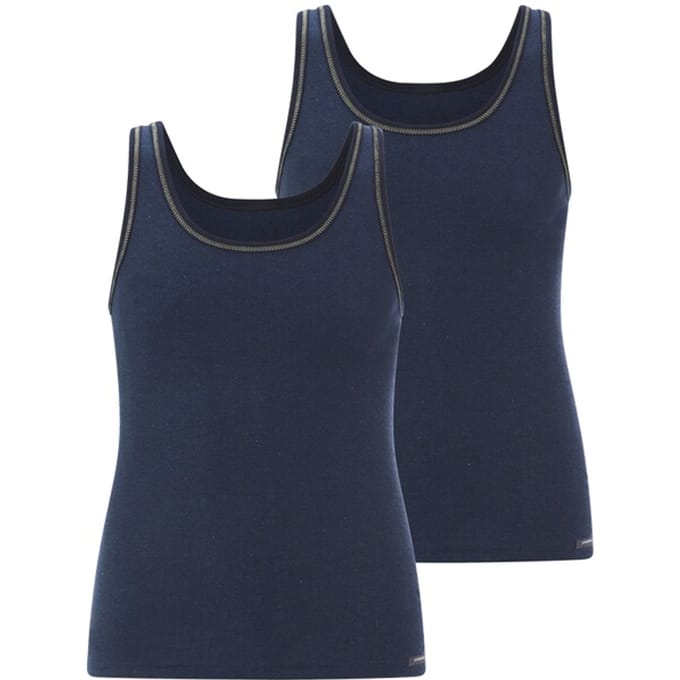 Jan Vanderstorm herren Hemden, Set Van 2 - 18 - donkerblauw - Plus Size