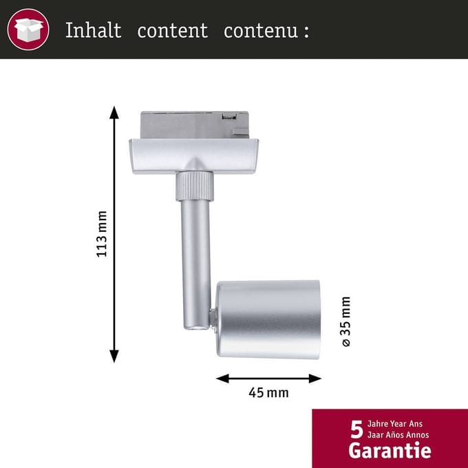 Paulmann Salt 230V-railsysteem lamp URail GU10 Chroom (mat)