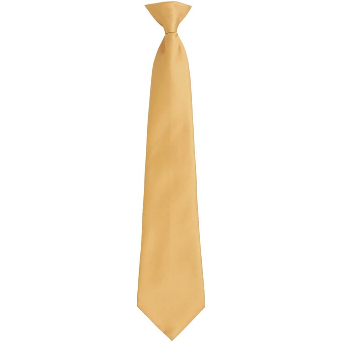 Premier Unisex volwassen kleuren modieuze effen Clip-On stropdas (Goud)