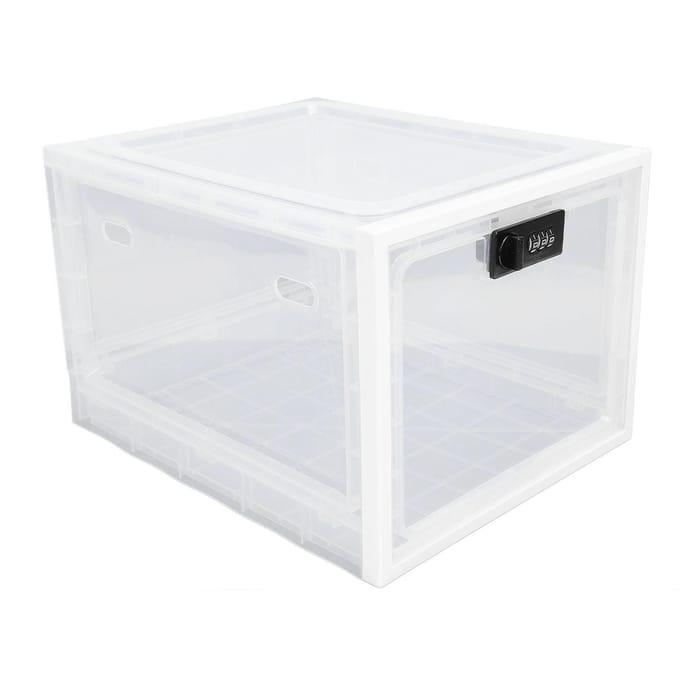 Koelkast Lockbox Plastic Multifunctioneel Handig Afsluitbaar Voedselopbergkast voor Thuis White and Transparent Frame white