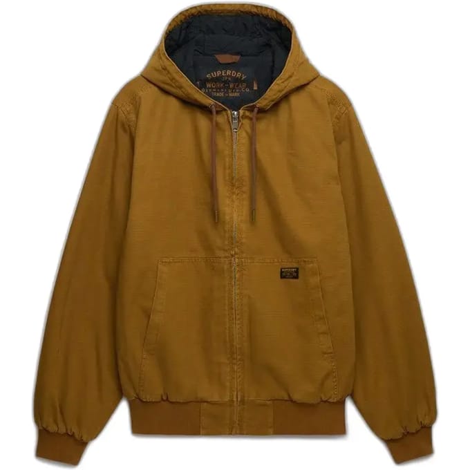 Superdry Workwear Bomberjack met Capuchon Brown Grootte: M