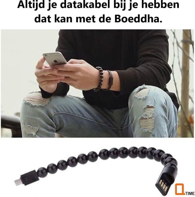 Buddha Data armband oplaadsnoer USB-C 24cm