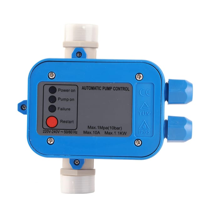Automatische Waterpomp Drukregelaar Auto Controle Eenheid Elektronische Schakelaar wit