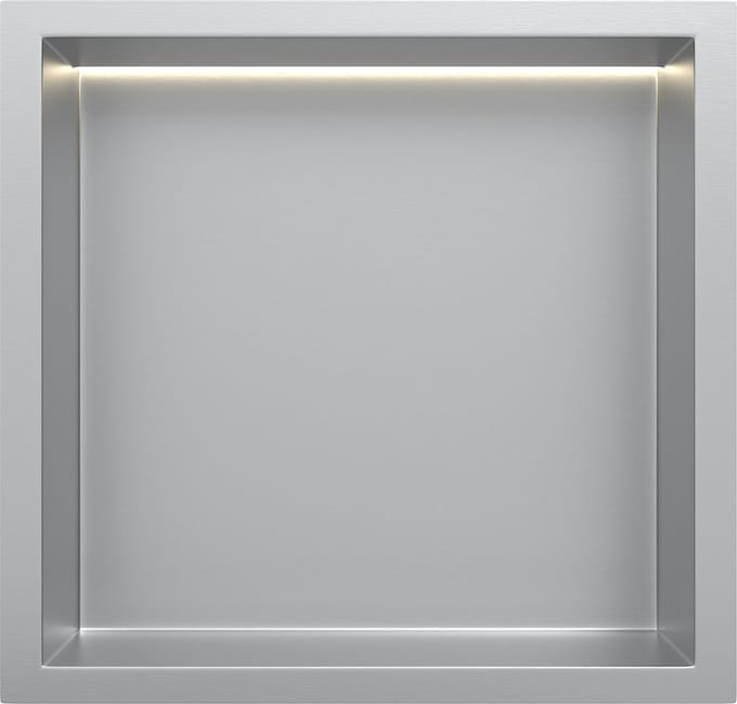 RVS Inbouwnis 30x30x7cm met LED verlichting