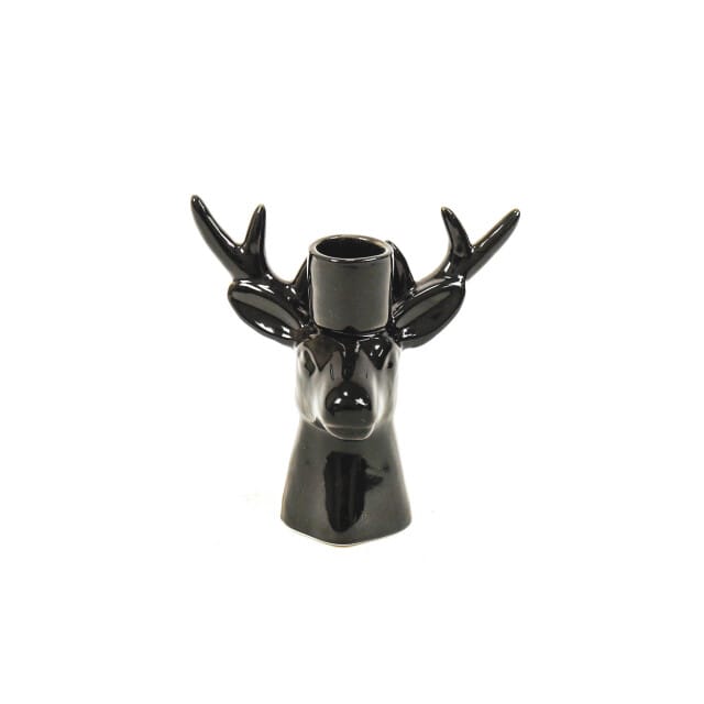 House Vitamin Candle holder reindeer ceramic black 11x6x11cm