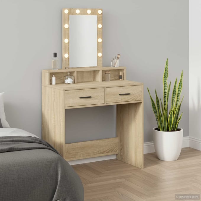 vidaXL - Kaptafel - Bruin - 79 - x - 41 - x - 140 - cm - Bewerkt - hout