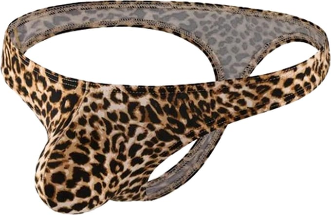 LekkerStout Luipaard String - Tanga - Bruin - Sexy Herenondergoed | M | ( LS146 )