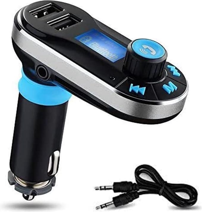 MMOBIEL 5 in 1 Bluetooth FM-transmitter – Carkit – Zwart Blauw – LED Display – Handsfree bellen
