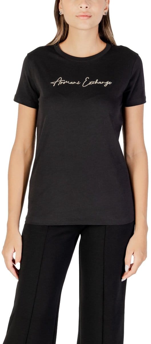 Short Sleeve Round Neck Cotton T-shirt Wo - Black Shirts