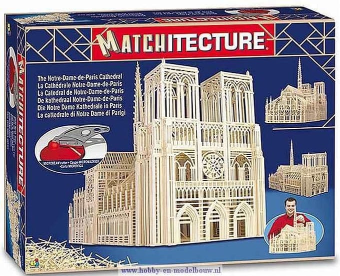 Matchitecture Notre Dame Kathedraal - Bouwen met lucifers - Inclusief tekeningen