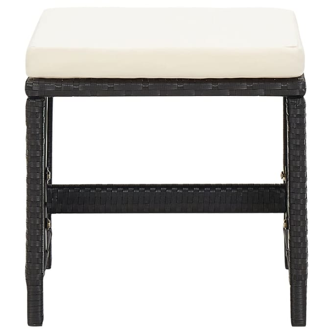 vidaXL - Tuinkrukken - 4 - st - met - kussens - poly - rattan - zwart