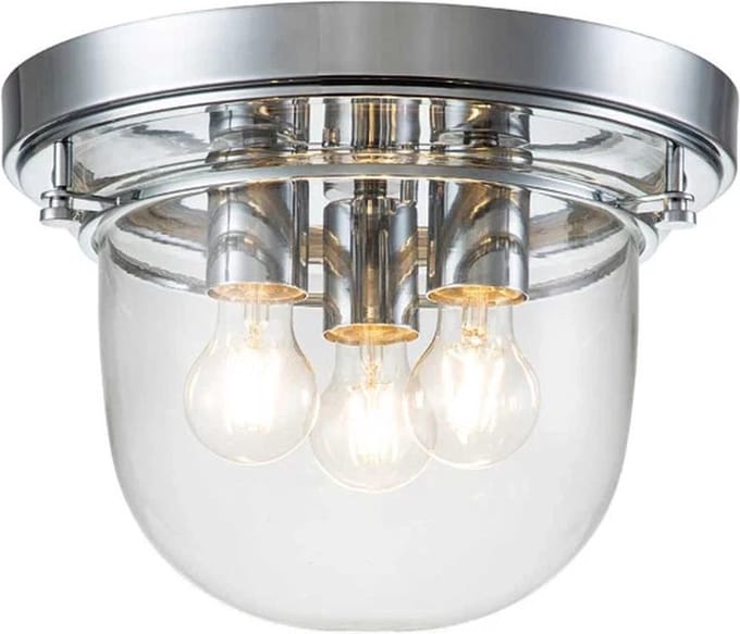 Quoizel LED Plafond Badkamerlamp Whistling | 3X E27 Max 40W | IP44 | Dimbaar | Polished Chrome