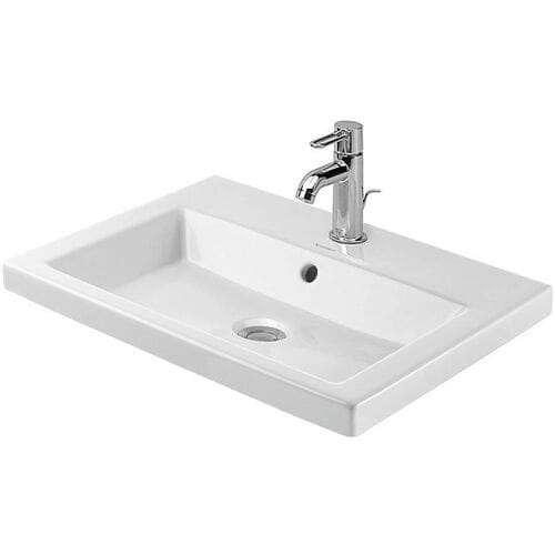Duravit 2nd floor - Wastafel 60x43 cm, met overloop, 1 kraangat, wit 0347600000