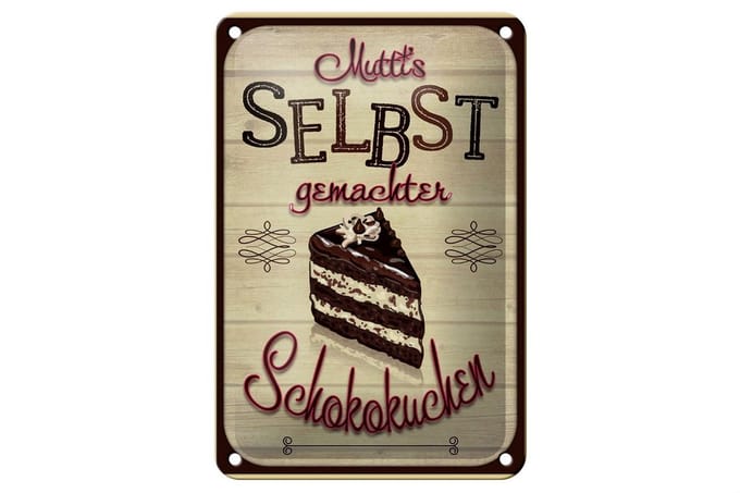 Blechschild Spruch 12x18cm Muttis selbst gemachter Kuchen