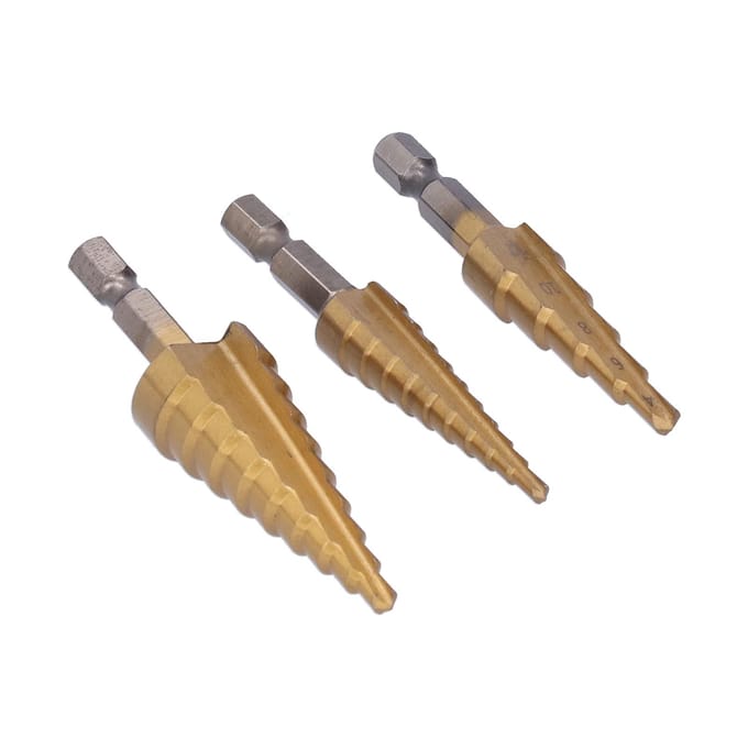 3 Stuks Trappenboor Ti-geplateerd Legeringsstaal Zeskantige Schacht Rechte Groef 312412420