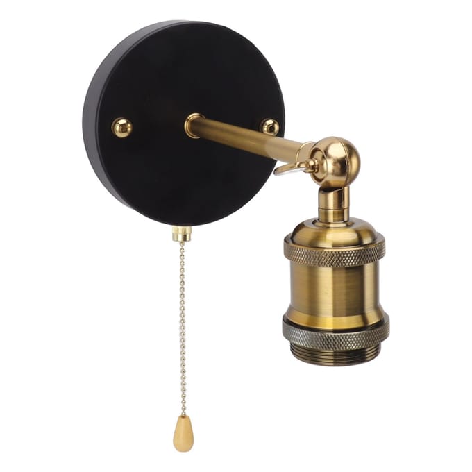 Applique murale rétro E27 E26 en fer réglable, ensemble de luminaires muraux vintage avec black