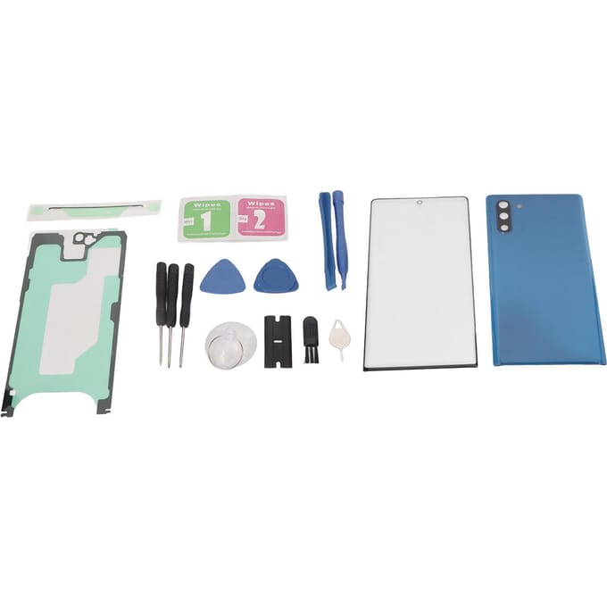 Verre Arrière de Remplacement et Kits de Réparation d'Écran Avant pour Samsung Galaxy Note 10 Bleu bleu