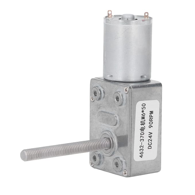 Worm DC Reductiemotor Zelfvergrendelend Hoge Nauwkeurigheid Snelheidsreductie Motor DC24V M6x50mm 90RPM Nee