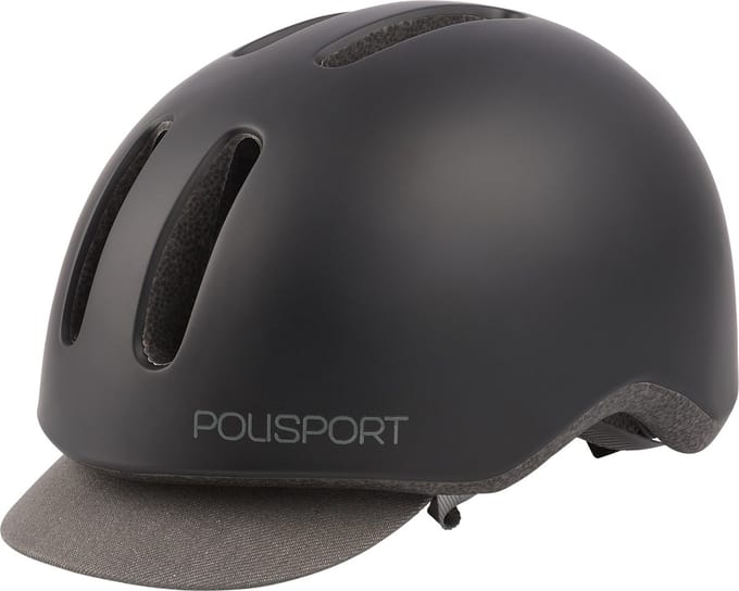 Polisport Commuter fietshelm - Maat M (54-58cm) - Mat Zwart/grijs