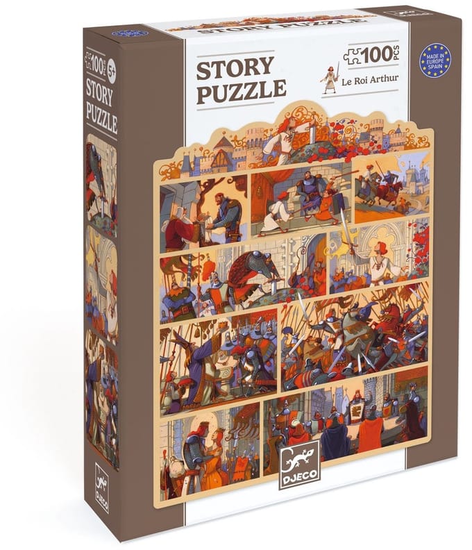 Djeco puzzel - kinderpuzzel Le Roi Arthur ridder avontuur.