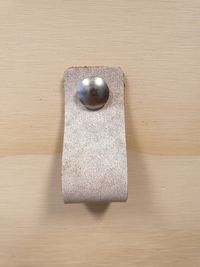 Leren handgreep krijt L 15x3 cm