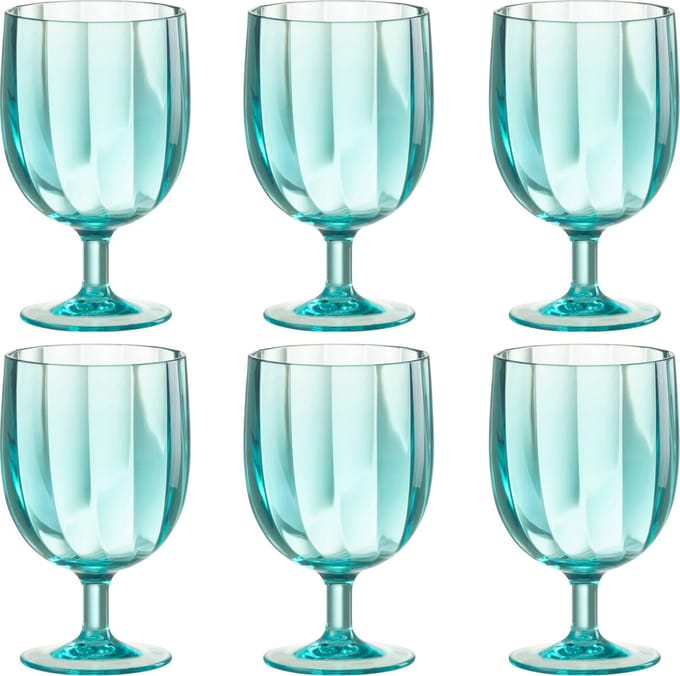 J-Line Wijnglas 31 Cl Onbreekbaar Blauw - 6 Stuks
