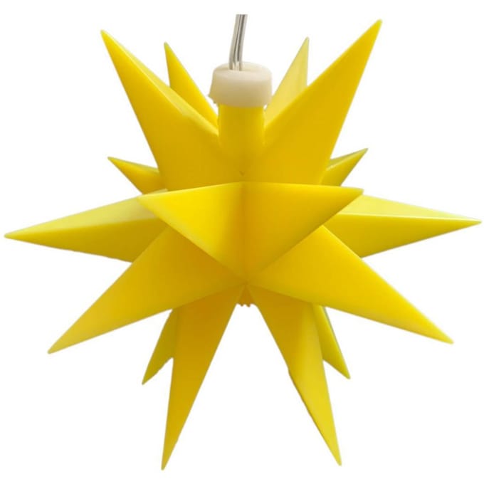STERNTALER LED-ster, geel, 18 punten, Ø 12 cm, batterij
