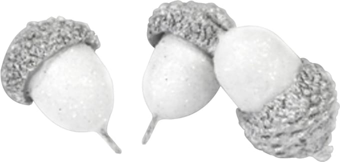 HOBI - 10 metalen zilveren decoratieve eikels 2,8 cm voor kersttafel