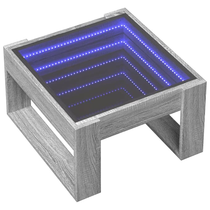 vidaXL - Salontafel - met - Infinity - LED - 50x53x30 - cm - grijs - sonoma - eikenkleur